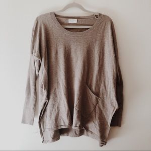 taupe/gray crew sweater